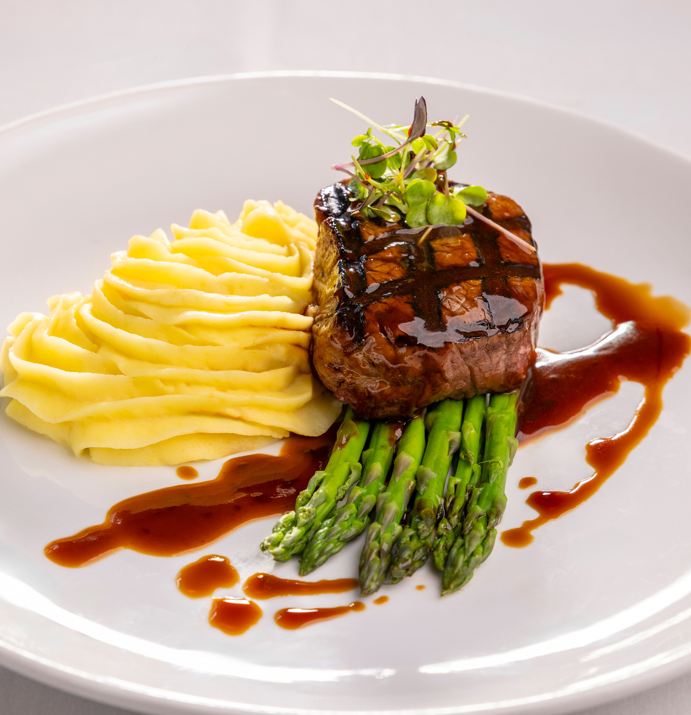 A plated entrée prepared by the Executive Chef at The Main