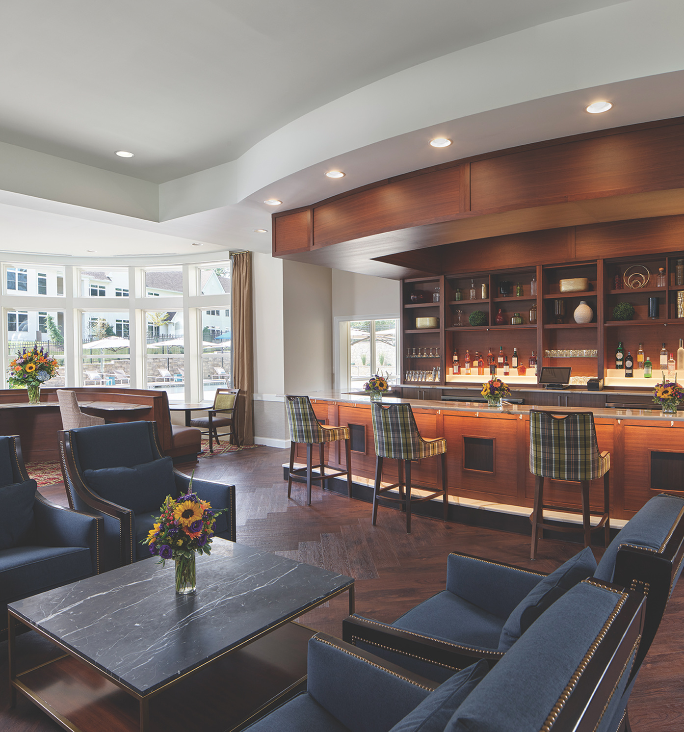 The bar at The Ridge in the Hawk Ridge Clubhouse